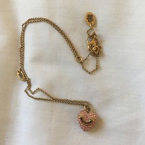 Juicy Couture Pink heart banner necklace